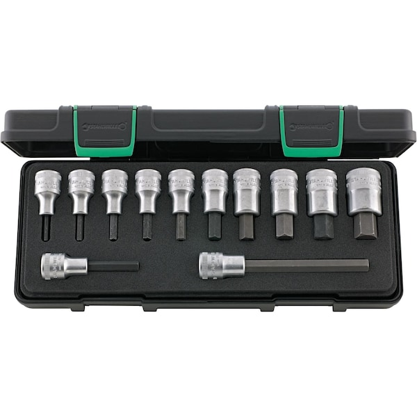 12, 5 mm (1/2") Set of INHEX sockets 12-pcs.